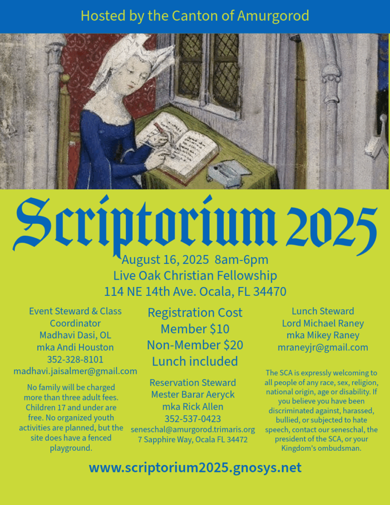 Scriptorium August 16 2025 in Ocala, FL 